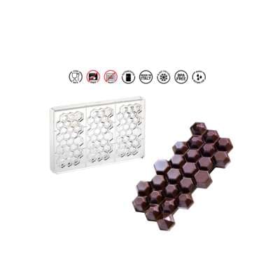 Պոլիկարբոնատե կաղապար շոկոլադի համար BAR EXAGON 100 GR BPA FREE MOULD Martellato