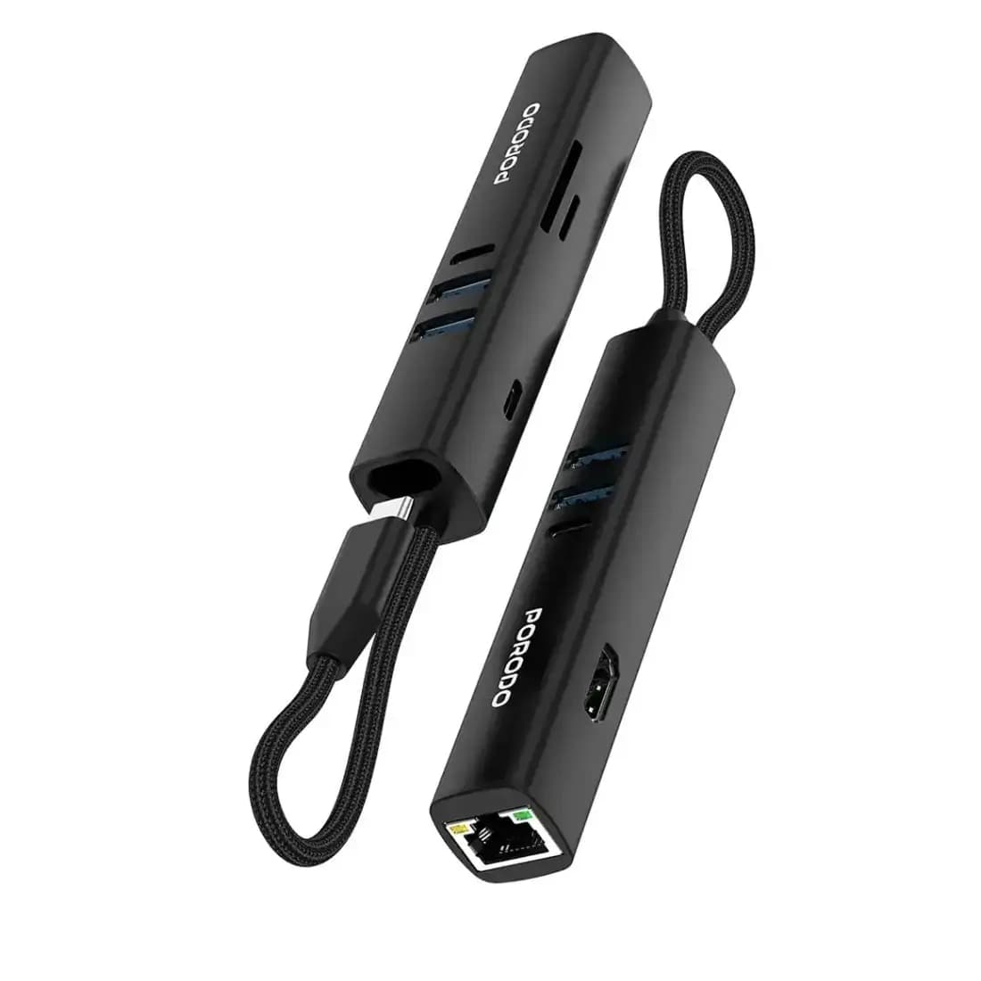 Փոխադրիչ Porodo 8-In-1 Multi-Port USB Hub with 5Gbps Transfer Speed PD35038IN1