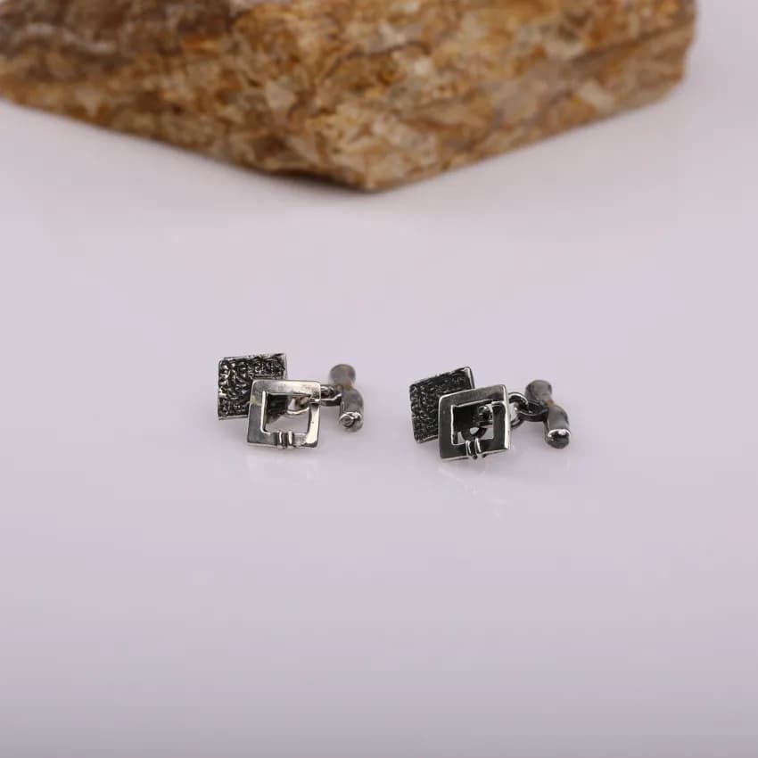 Տղամարդու արծաթե ճարմանդներ Տեխնո Kara Silver