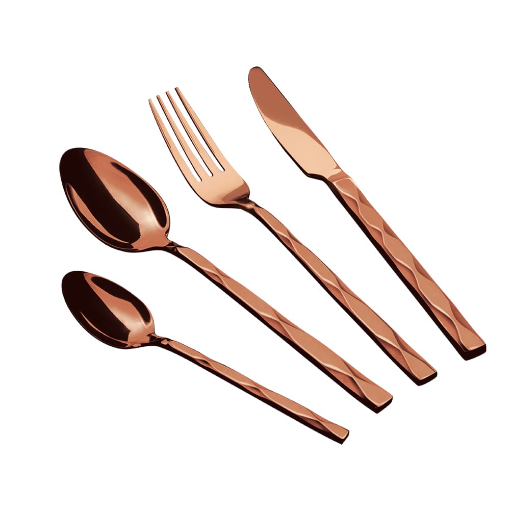 Rose Gold Սեղանի պարագաների հավաքածու (24 կտոր)