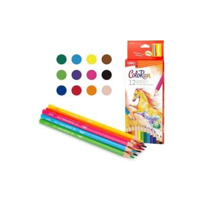 Մատիտ գունավոր+սրիչ Deli ColoRun 12 գույն EC132-12