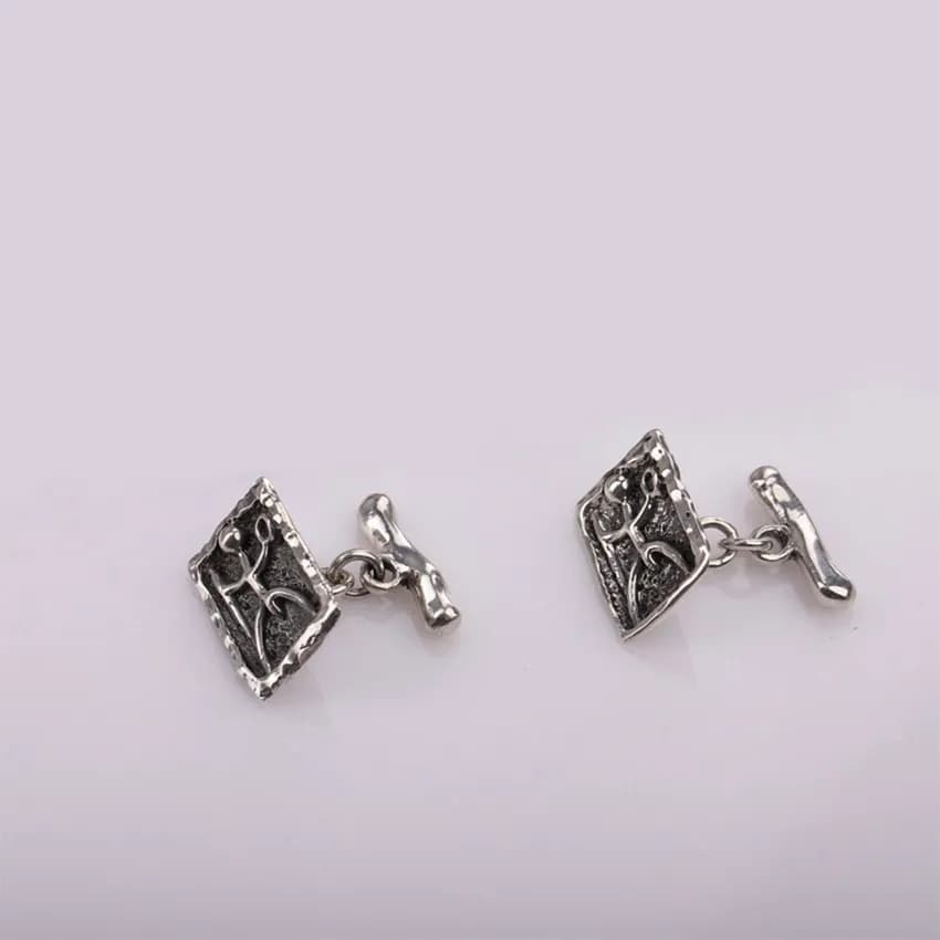 Տղամարդու արծաթե ճարմանդներ Ադամ և Եվա Kara Silver