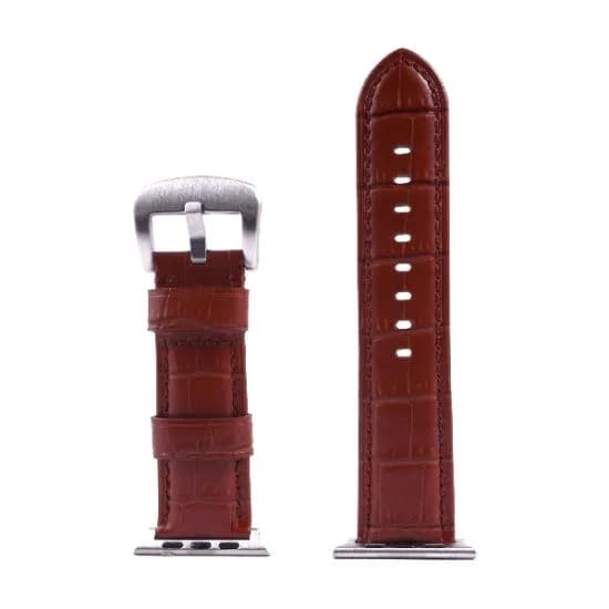 Watch Belt iWatch 42mm/44mm Viva Madrid Montre Crox Leather Strap Apple Watch (Brown/Silver)