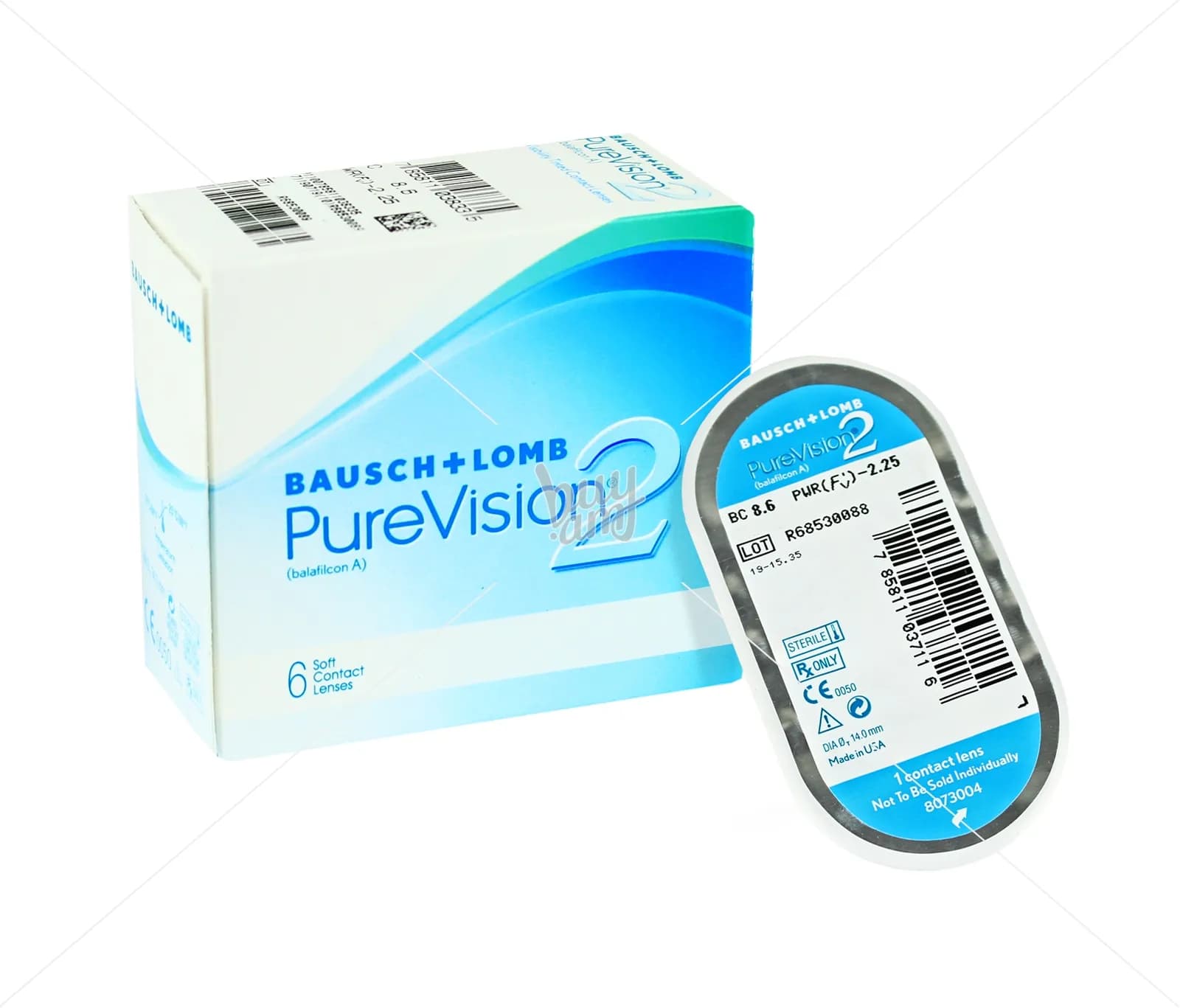 Կոնտակտային լինզաներ (2 հատ) «Pure Vision 2HD» Bausch & Lomb