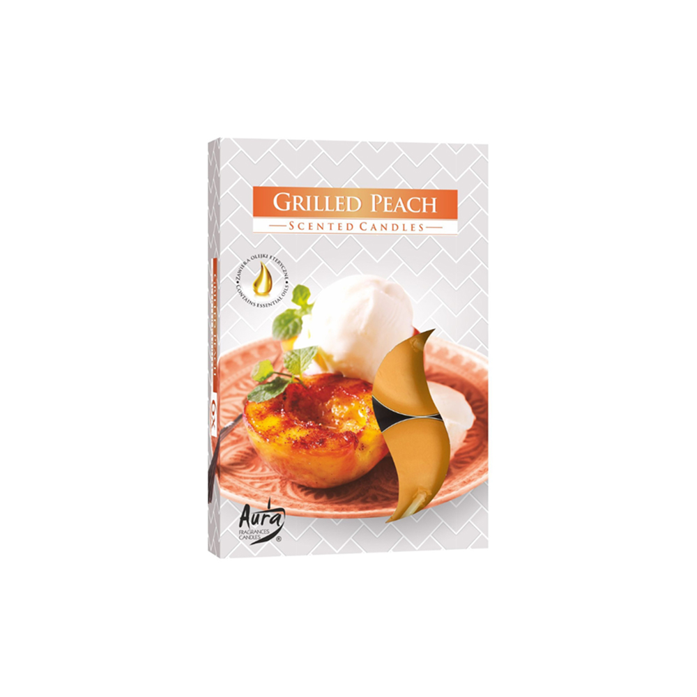 AURA Candles Փոքրիկ բուրավետ մոմեր “Grilled Peach”(6 հատ)