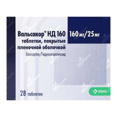 Վալսակոր ՀԴ 160 դհտ թ/պ 160մգ /25մգ x 28