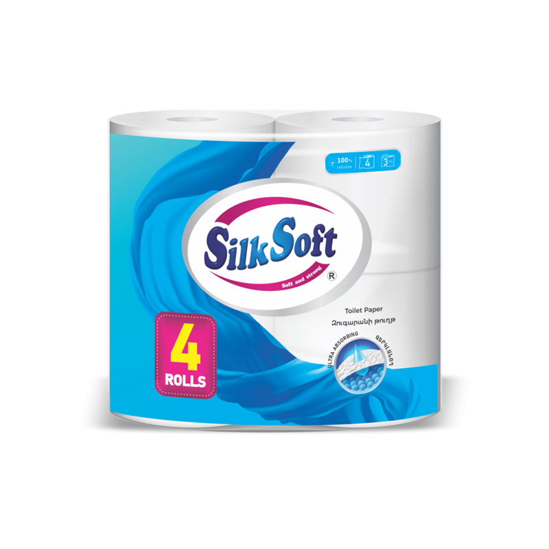 Toilet paper "Silk Soft" 4pcs. Boom
