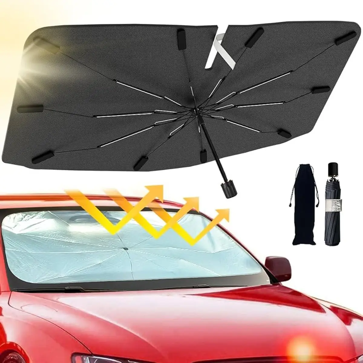 Դիմապակու պաշտպանիչ Green Car Windshield Umbrella Black GNCWNSHDUMBBK