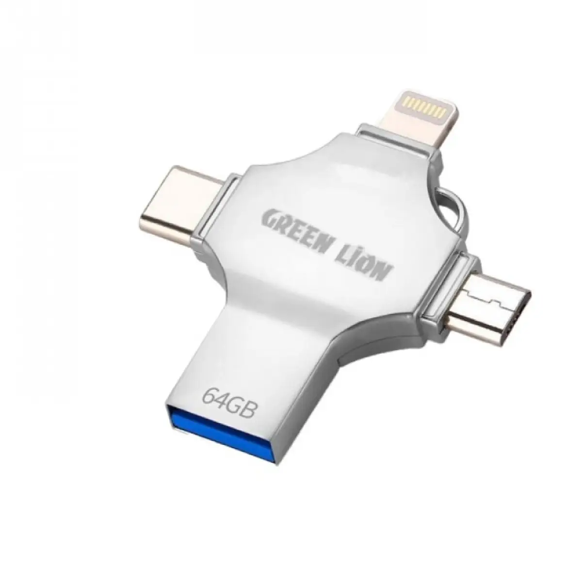 Փոխադրիչ - կրիչ Green Flash Drive 4in1 USB 64gb Silver GN4IN1USB64SL