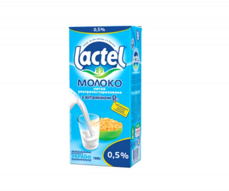 Молоко "Lactel" 1л, жирность 0.5%