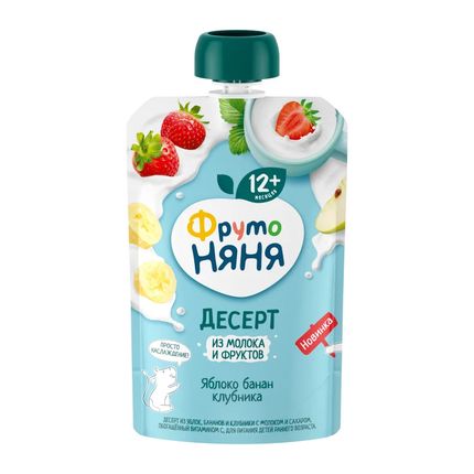 Fruto Nyanya mashed apple. banana. strawberry. with milk. sugar 90g