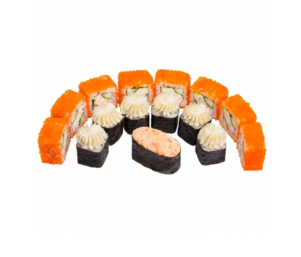 ролл калифорния в кунжуте суши вок. суши вок крабик. ролл лососик хот. крабик хот суши вок. сет мири суши.