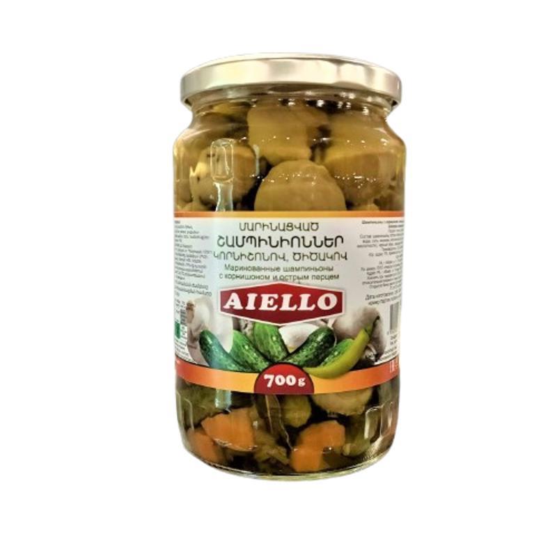 Սունկ շամպինիոն ծիծակով և կարնիշոնով Այելո 700գ 