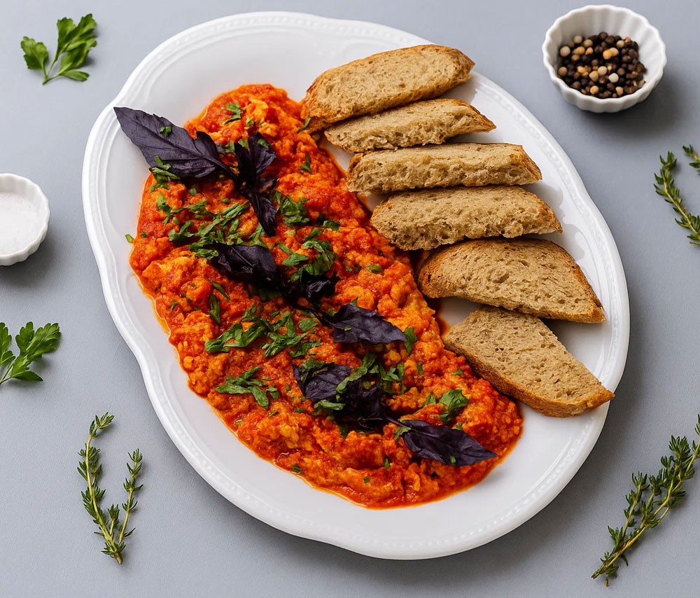 Omelette with tomatoes