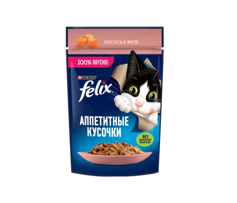 Կատվի խոնավ կեր Ժելե Felix Սաղմոն 75գ