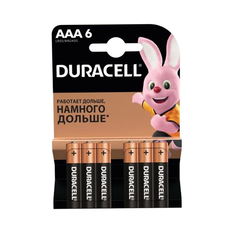 Batteries "Duracell" AAA 5+1pcs