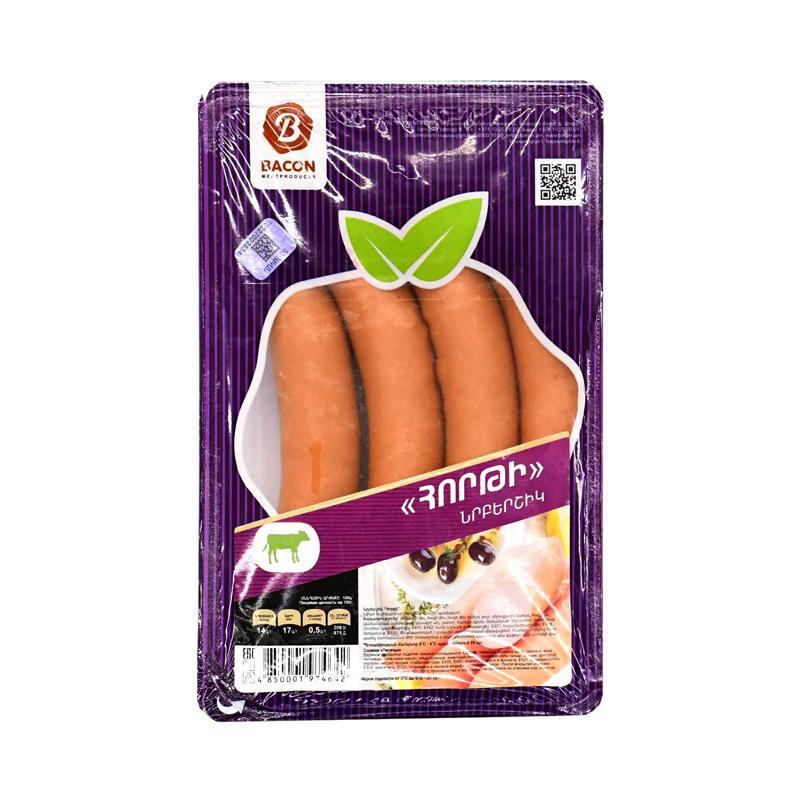 Сосиски теляч. "Бекон" в нат.обол. кг