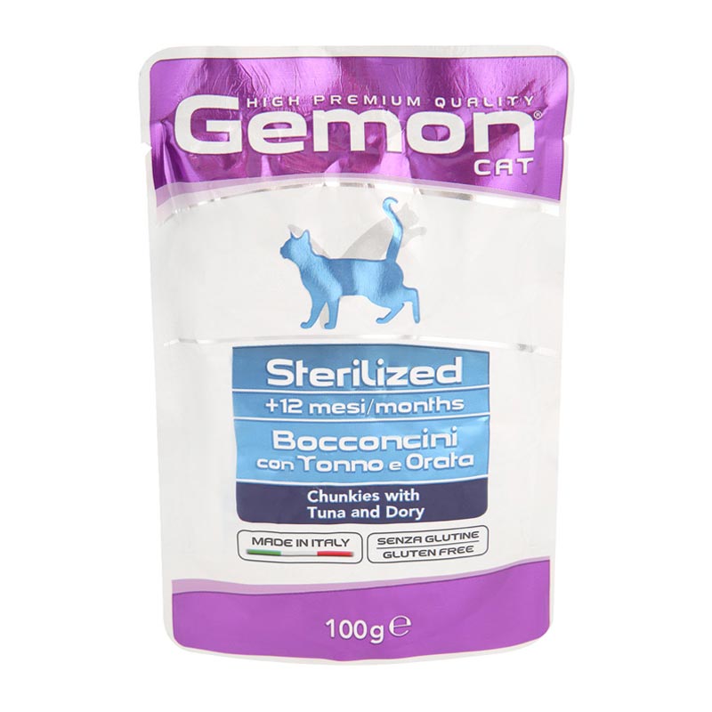 Gemon Sterilized Wet food (pouch) tuna pieces with dory fish, 100 g