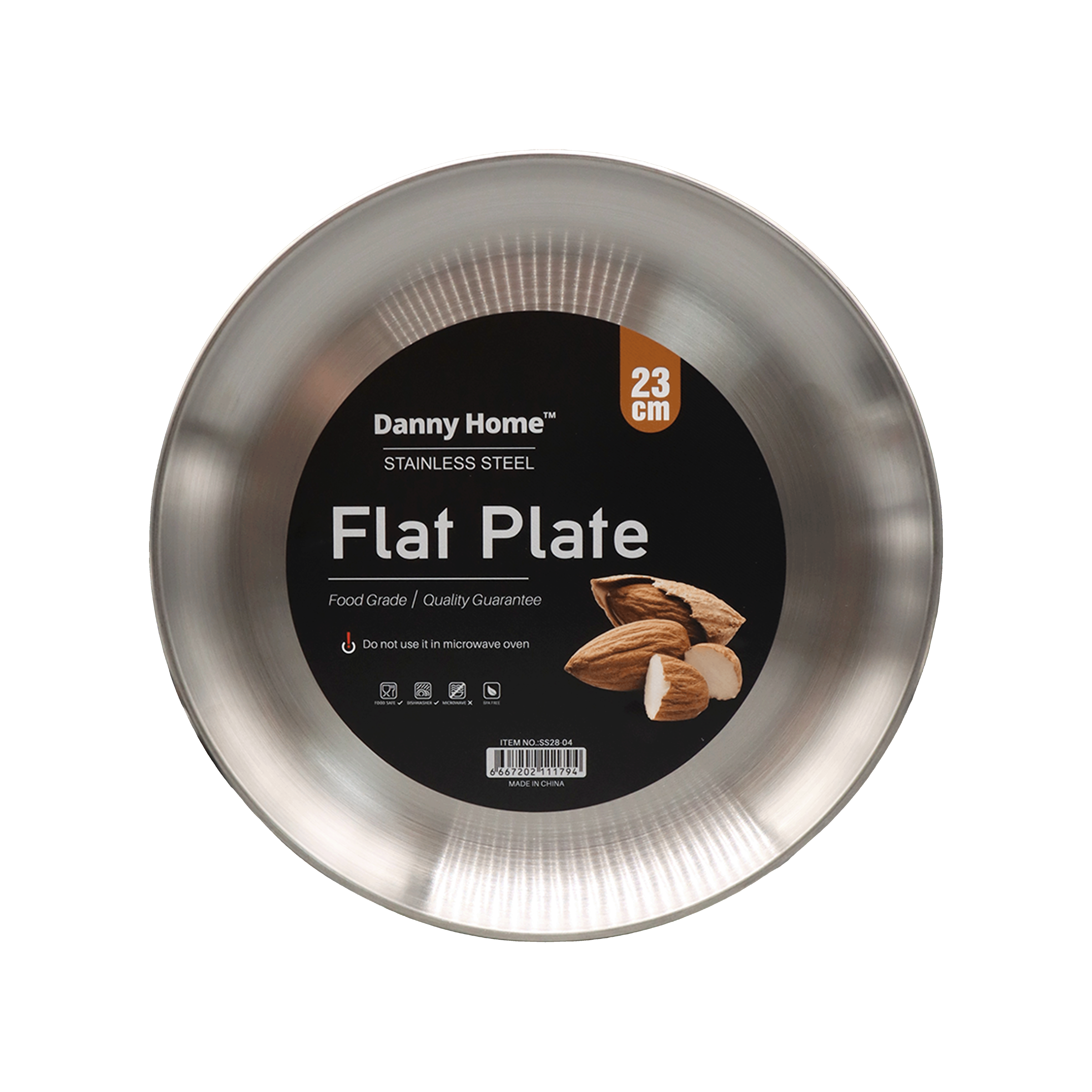Stainless steel plate "Danny Home" 23cm 1pc SS28-04