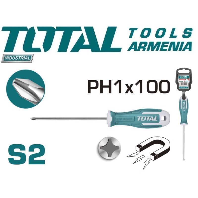 Phillips խաչաձև պտուտակահան PH1x100 մմ THT26PH1100