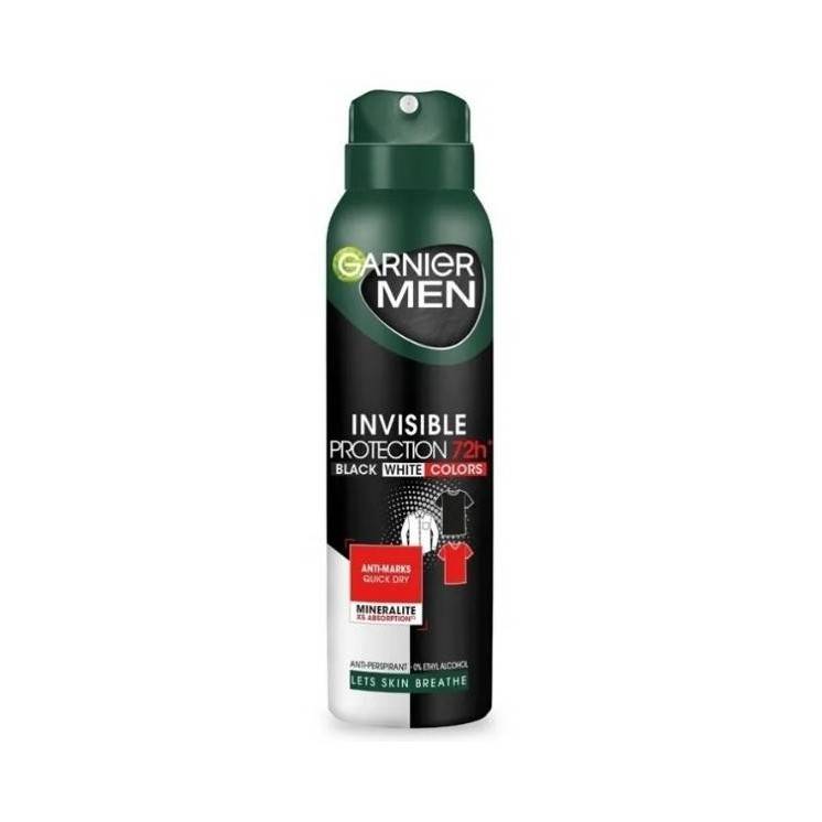 Deodorant Garnier Mineral, Men's Black White 72h 150 ml