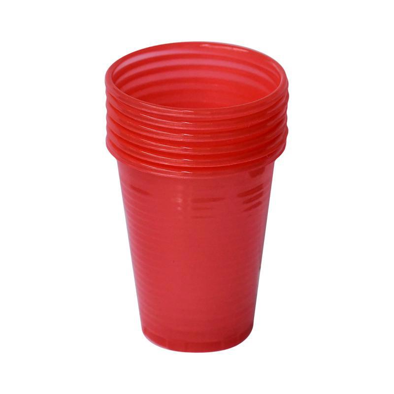 Մեկանգամյա օգտ. բաժակ «Օվալ Պլաստ» կարմ.180մլ 6հ