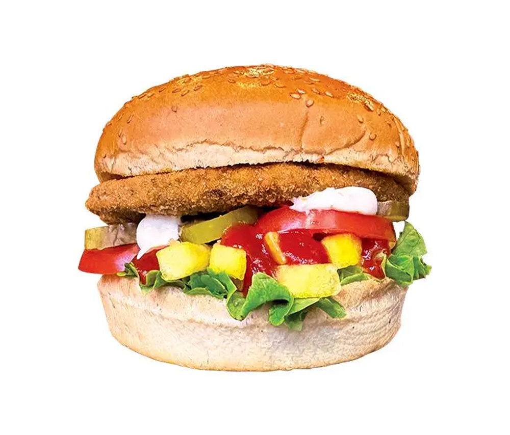 Veggie burger with cheese