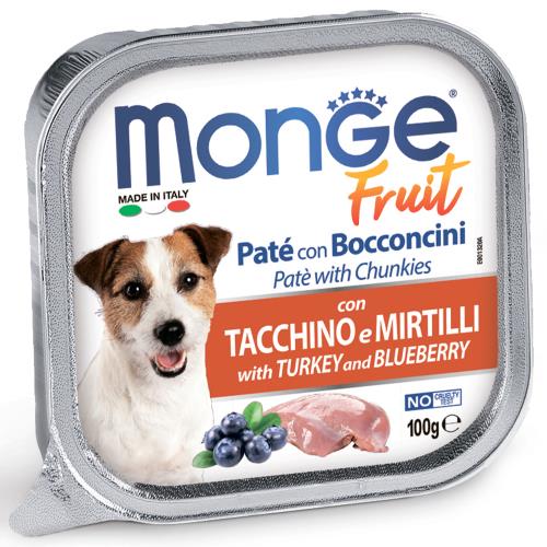 Monge Fruit Թաց կեր հնդկահավով և հապալասով շների համար, 100 գ