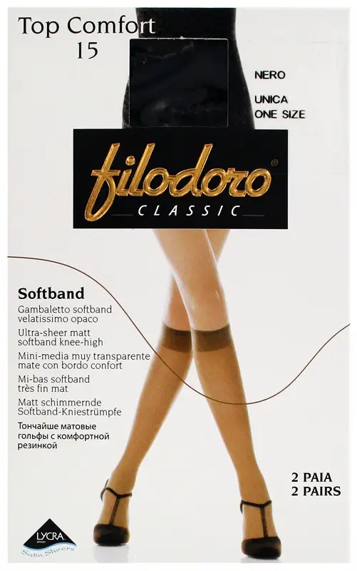 Filodoro Comfort Filodoro Gambaletto 20 Den Black Knee -high