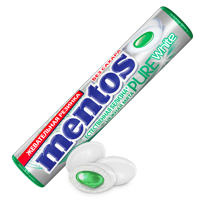 Մաստակ «Mentos Pure White» 16գ Նուրբ անանուխ