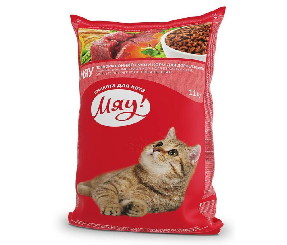 Կատվի չոր կեր Мяу Adult (հասուն կատուների համար) 1կգ