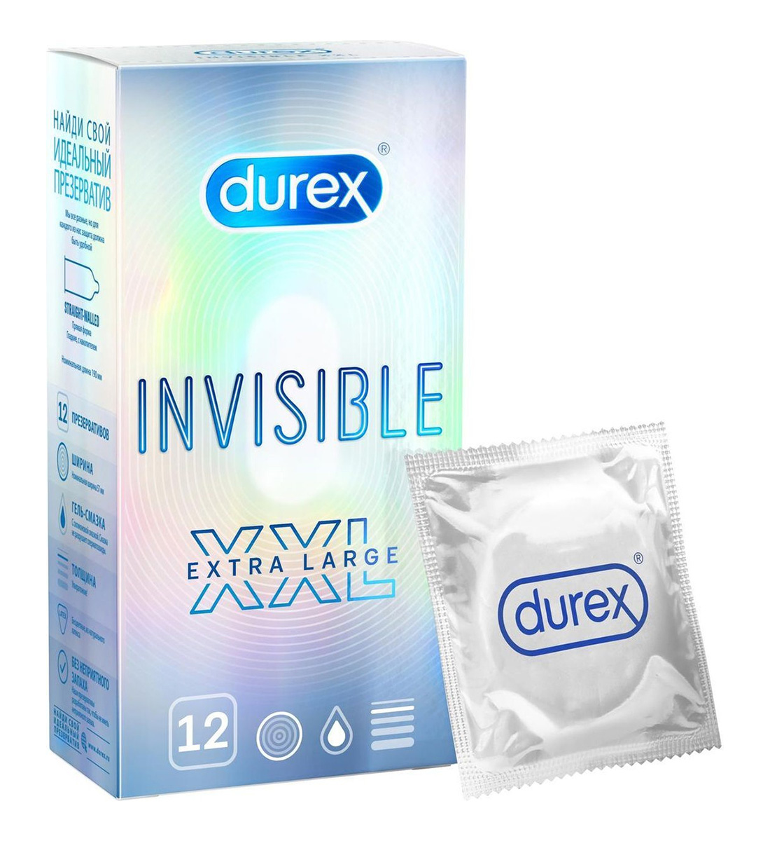 Condoms "Durex Invisible XXL" 12pcs
