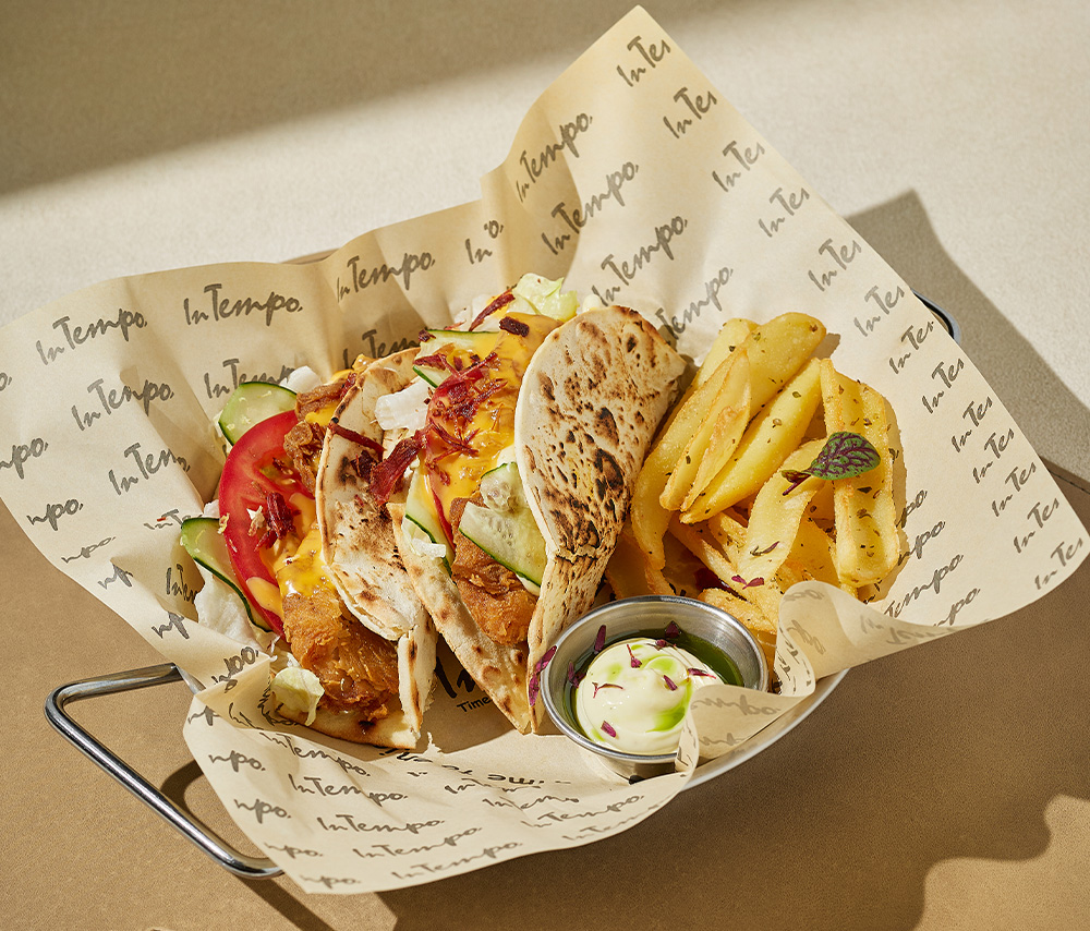 Piadella with crispy chicken