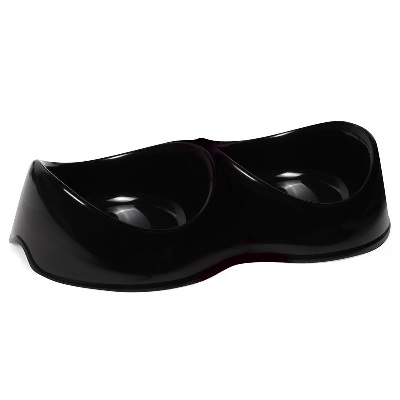 Gamma Plastic double bowl Yin Yang, black, 2 x 0.2l