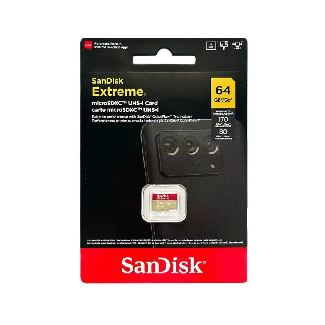 Հիշողության քարտ Sandisk Micro SDXC UHS-I Card 64GB Extreme 170Mb/S