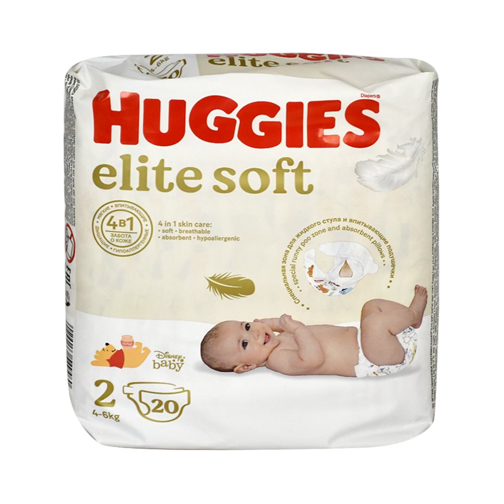 Подг. Huggies Elite Soft 2 4-6кг 20шт