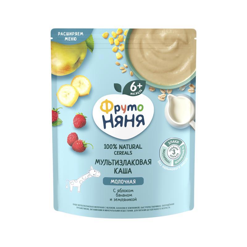 Բազմահացահատիկային կաթնային շիլա «Ֆրուտո Նյանյա» խնձոր, բանան և մորի