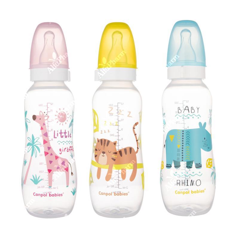 Canpol plastic bottle 59/205 with silicone teat 12m+ 330ml