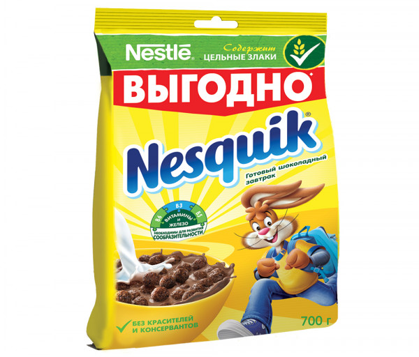 Nesquik shokoladniy завтрак corn&oats&Wheat pillow chocol. k 0.325kg (4606272022274)