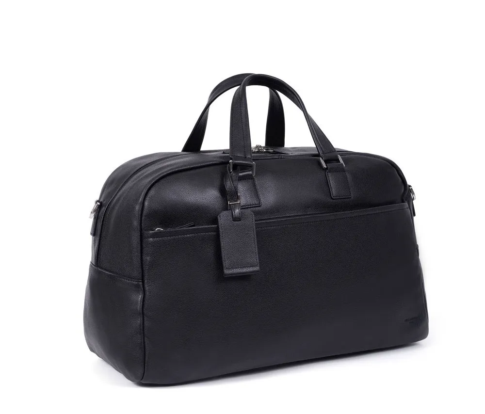 Leather travel bag Noir