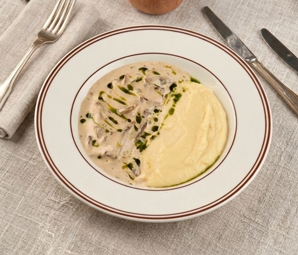 Бефстроганов с пюре 