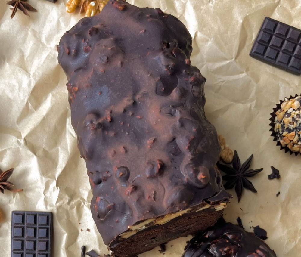 Chocolate cake without gluten, sugar and lactose Vegan