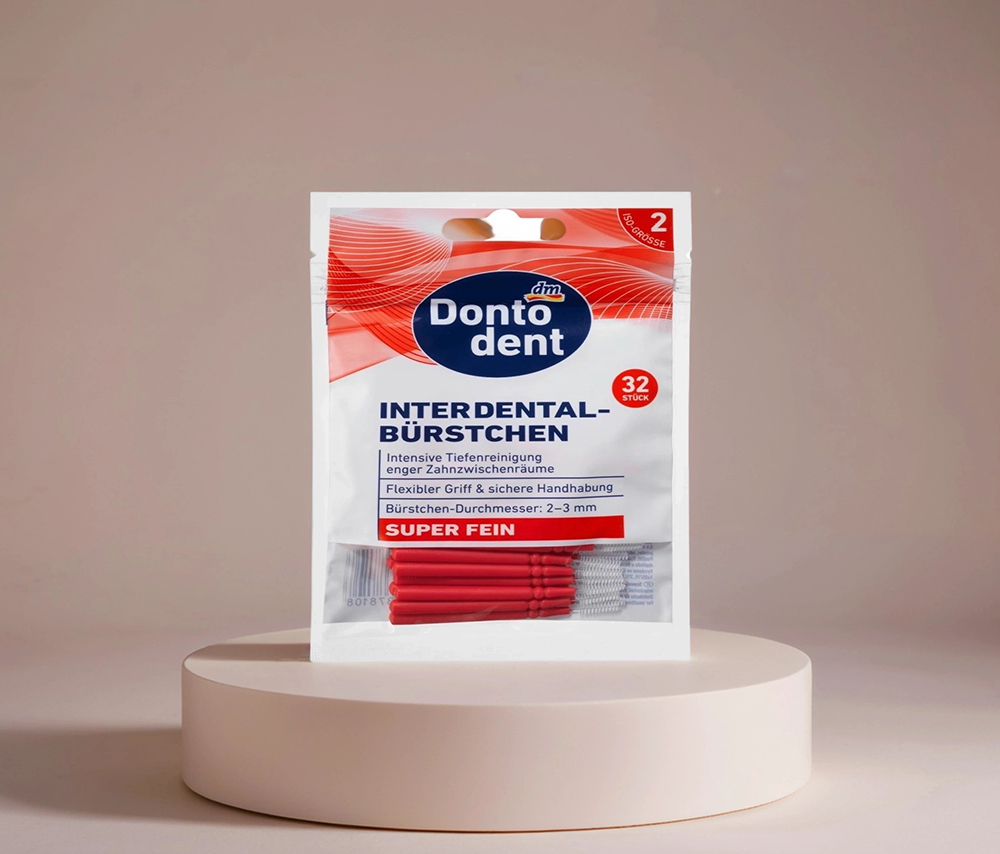 DONTODENT INTERDENTAL BRUSHES RED SUPER FINE 0.4MM ISO 2, 32PCS
