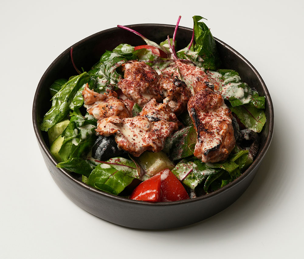 Հավով աղցան թահինի թանձրուկով