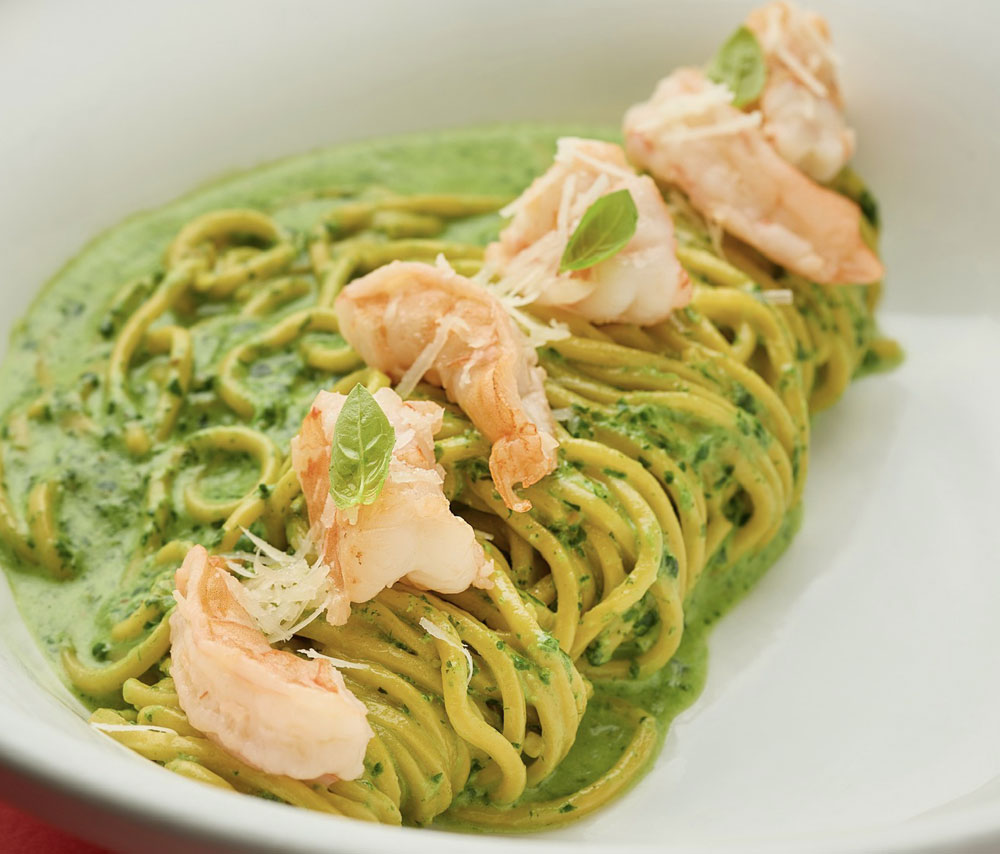 Պաստա պեստո ծովախեցգետնով