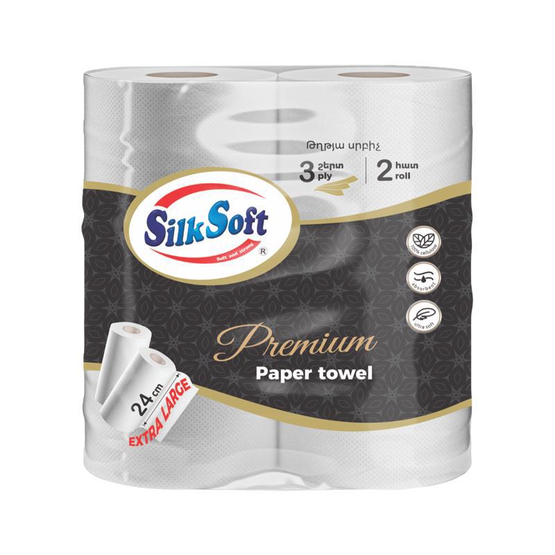 Թղթե սրբիչ «Սիլկ Սոֆթ» Պրեմիում, եռաշերտ 2հտ