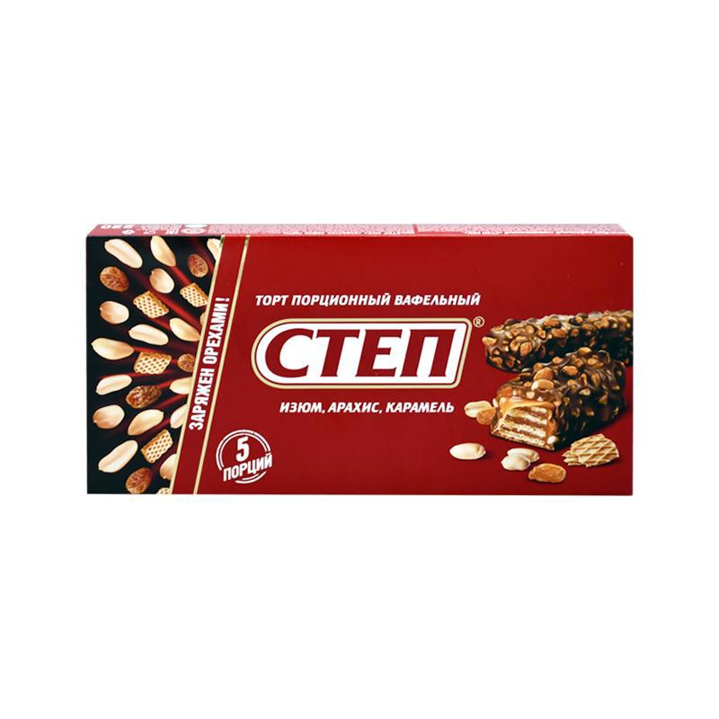 Wafer cake "Step" raisin, peanuts and caramel 200g