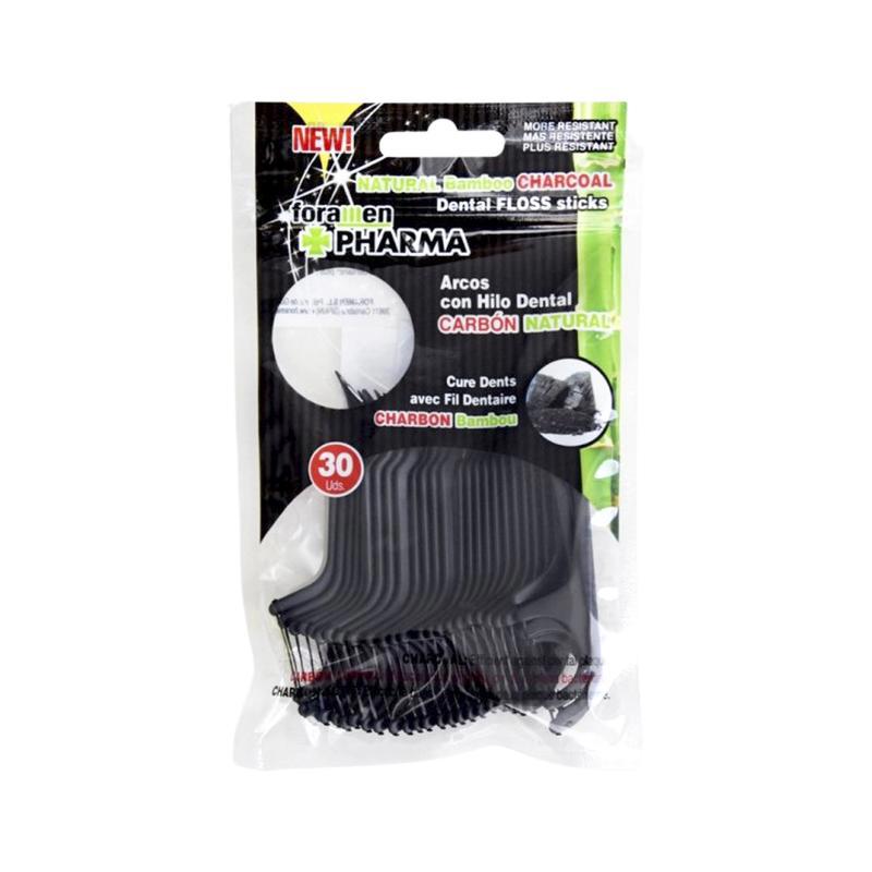 Зуб.палочки с нитью Foramen уголь 30шт