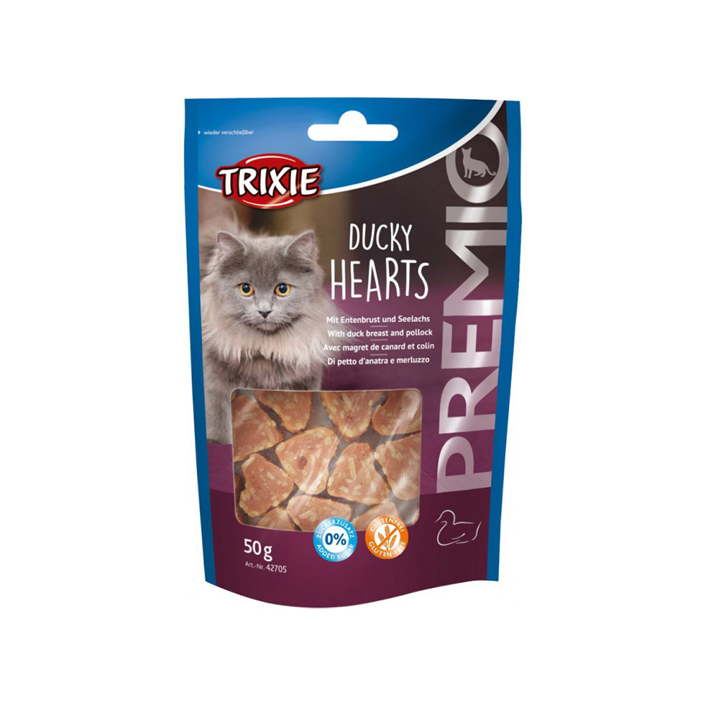 Trixie Duck Hearts Duck քաղցրավենիք կատուների համար, 50 գ