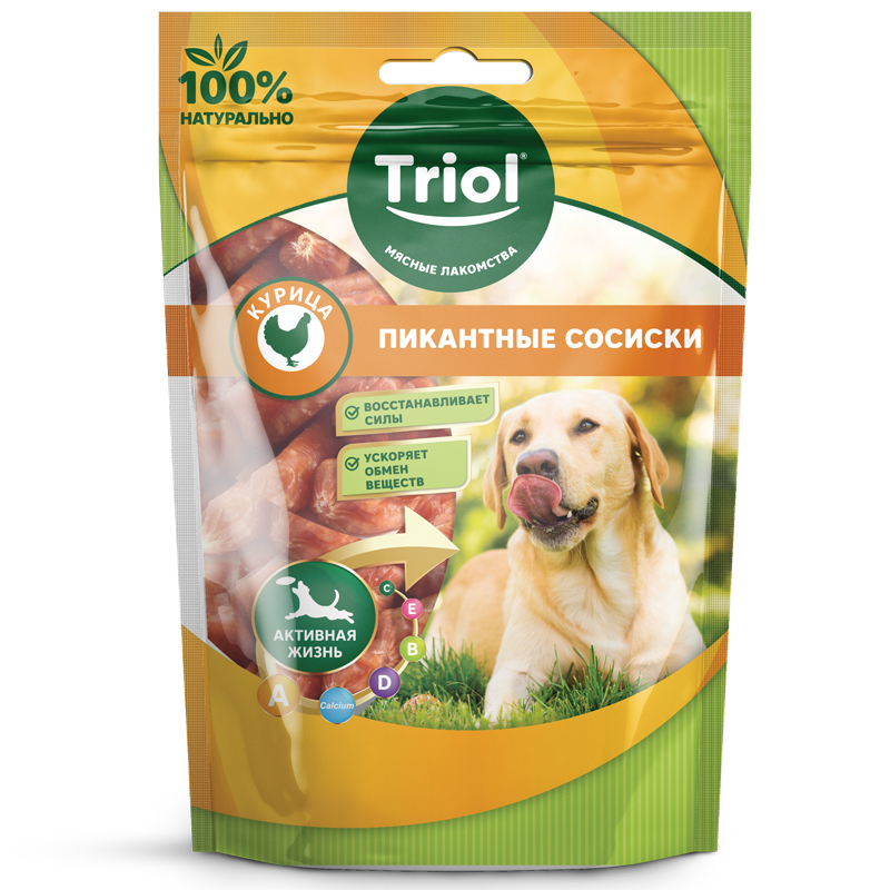 Triol Лакомство для собак «Пикантные сосиски из курицы», 70 г